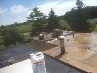 Before Ohio Valley Roofing Systems, LLC Installed Waterproof Roof with Conklin Membrane Coating System in Xenia, OH