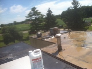 Before Ohio Valley Roofing Systems Installed Waterproof Roof with Conklin Membrane Coating System in Xenia, OH