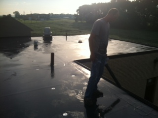 Before Ohio Valley Roofing Systems Installed Waterproof Roof with Conklin Membrane Coating System in Xenia, OH